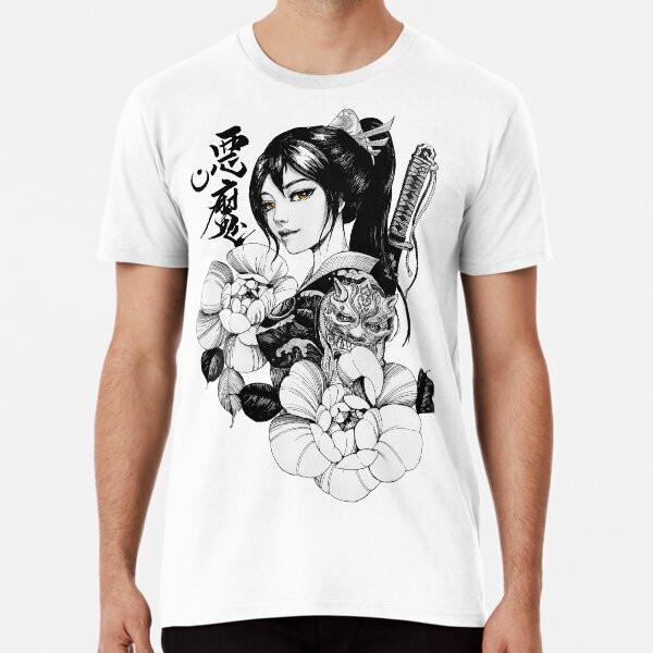 

Geisha Japanese Samurai Flowers Ornament S to 5XL Made in the AU/USA T-Shirt L
