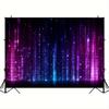 2D planar banner, 1 piece of a dazzling purple and blue stage-themed background, party banner, home decoration