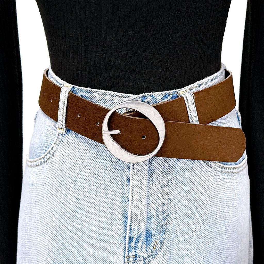 Velvet Buckle Waist Cincher: Women's Simple Belt for Jeans & Dresses