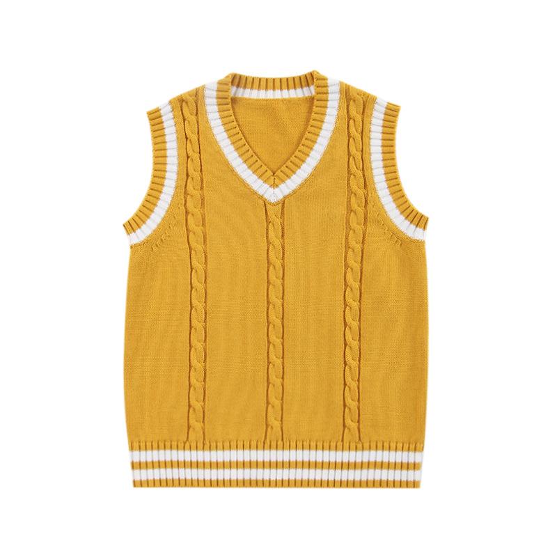 Women's College Style Knitted Vest: 2024 Spring/Autumn Wool Sleeveless Sweater Layering Top