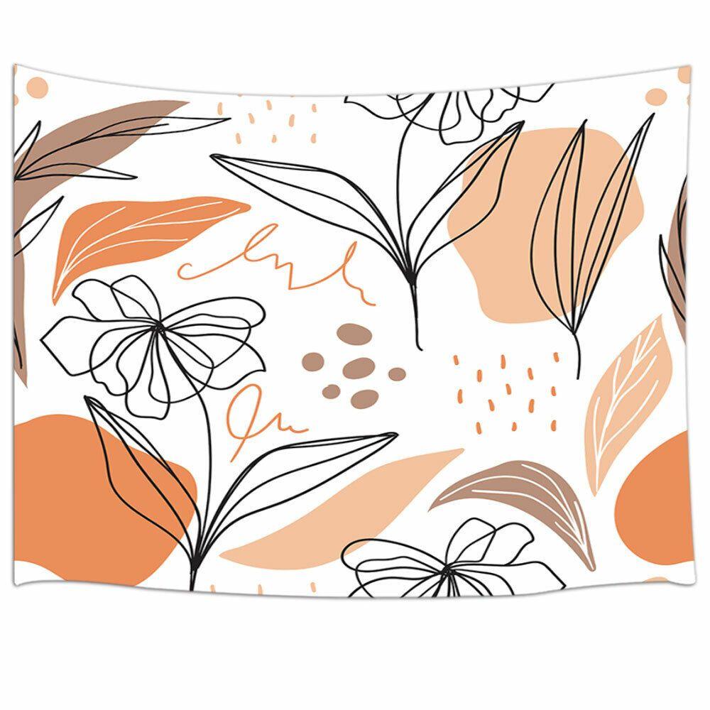 Modern minimalist tapestry with flowers in the bedroom 75x100 чёрный