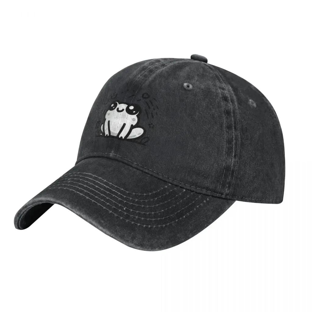 Cute Frog And Butterfly Baseball Caps Vintage Denim Washed Headwear Unisex Style Outdoor Running Hats