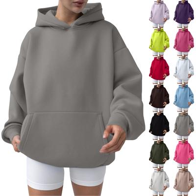 Women's Fashion Spring And Autumn Hooded Sweatshirt Casual Pocket Top Loose Pullover