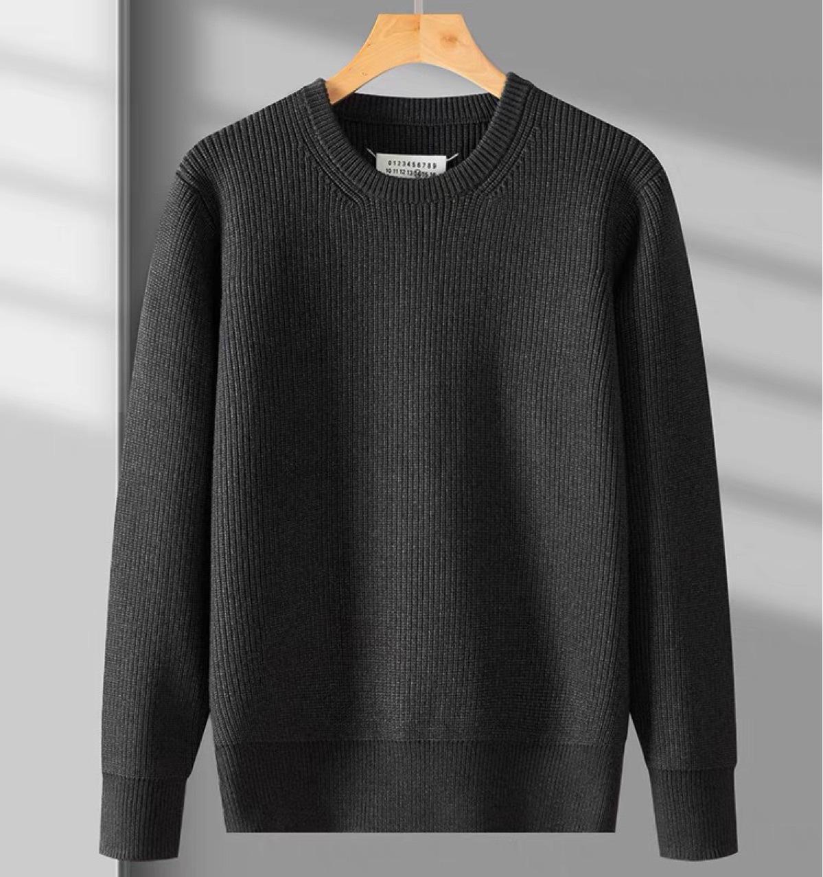 

Unisex Grey/Black Round Neck Knit Sweater - Autumn/Winter Casual Style M: 130-152 kg чорний