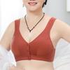 Plus Size Wirefree Vest Underwear Push Up Breathable Soft Bralette XL-7XL Front-closure Bra