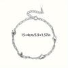 A Delicate Heart-shaped Chain Design Bracelet, Elegant and Casual Style, Suitable for Women, Adjustable Bracelet