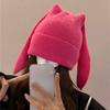 Winter Warm Earflap Hat Long Ears Rabbit Pullover Hat Cute Beanies Caps  Women