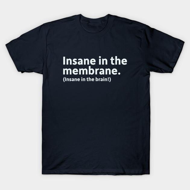 

Men Black Print T-shirt Insane In The Membrane (Insane In The Brain!) No-Cut Transfer Paper Print Cotton Tshirt 3XL Темно-синій