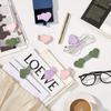 Heart-shaped Leather Magnetic Bookmark with Pen Holder