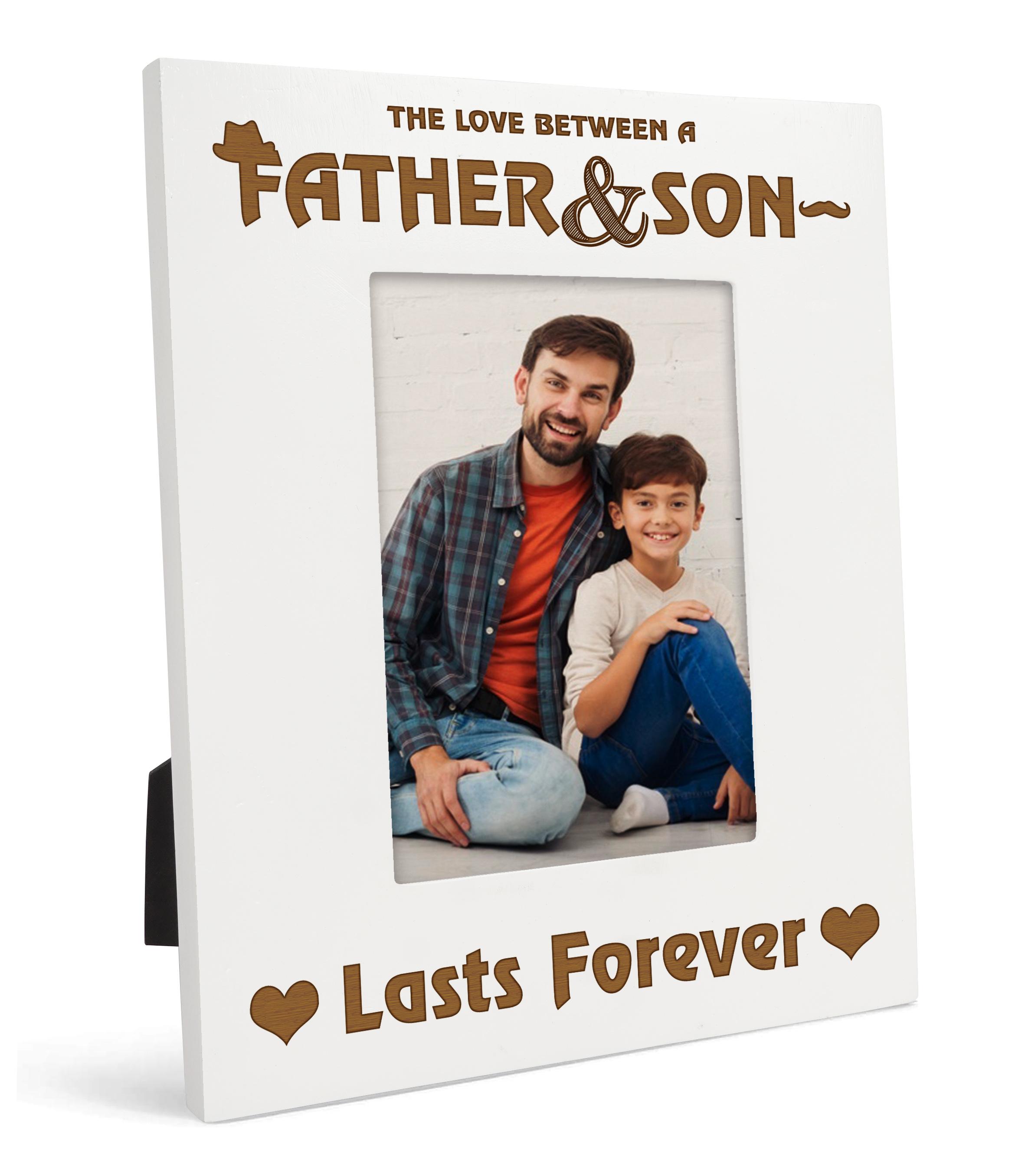 

Милий сувенір, зроблений з любов’ю, настільна фоторамка з гравіюванням, дерев’яна спеціальна тема «Бути татом», біла фоторамка 4x6 Inches Vertical білий