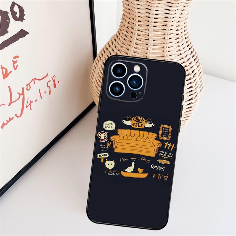 Central Perk Friends TV Show Funda For iPhone 16 15 Pro 14 Pro Max Plus 11 13 12 Mini X XS XR Phone Case