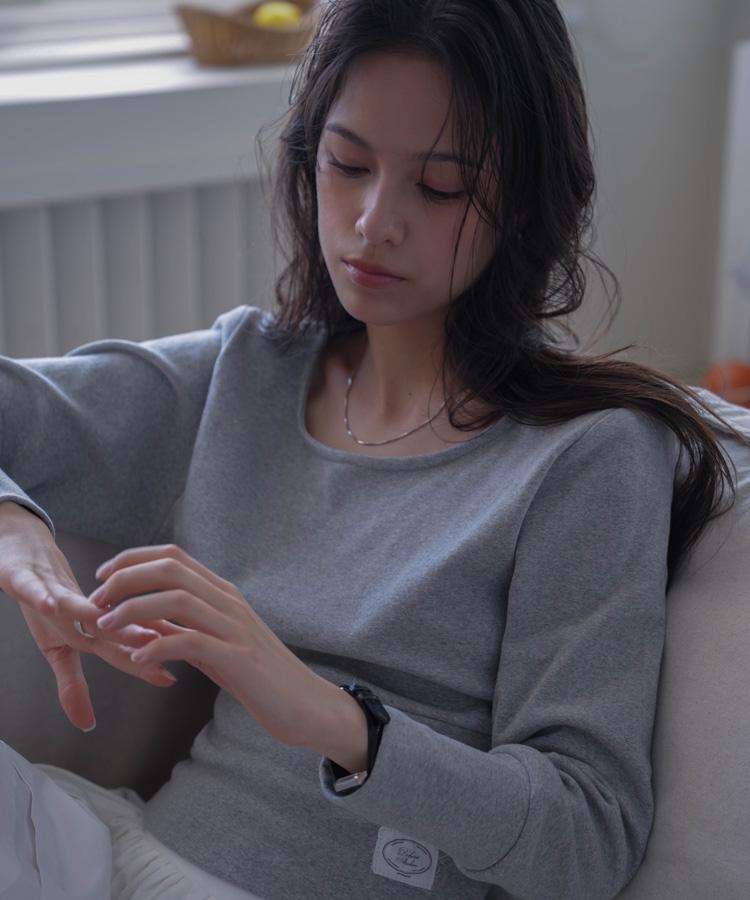 DEHEVE Slim U-Neck Long Sleeve [Melange]