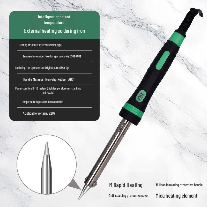 

Kezhi Adjustable Temperature Soldering Iron with LED, 30W/40W/60W, Includes Horseshoe, Flat, and Pointed Tips, Eco-Friendly
