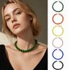 Simple Acrylic Necklace Colorful Design Handmade Beads Necklace Beaded Choker Necklace  Gift
