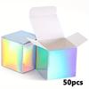 50pcs Mini Gift Boxes Iridescent Gift Boxes Tiny Cardboard Boxes Favor Boxes Candy Treat Boxes for Birthday Wedding Party Bridal Shower Packaging Box
