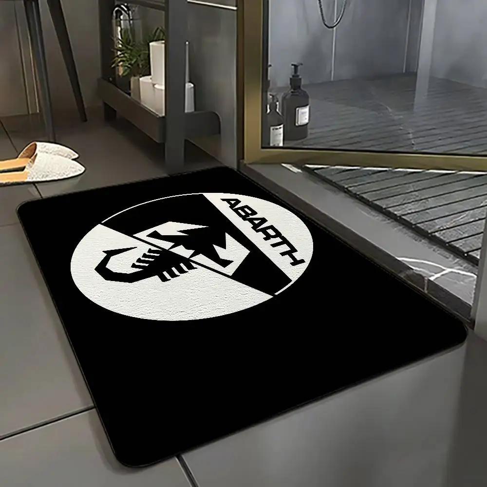 A-Abarths Fiat Entry Door Floor Mat Festive Decorations Carpet Bathroom Anti-slip Mat Entrance Doormat