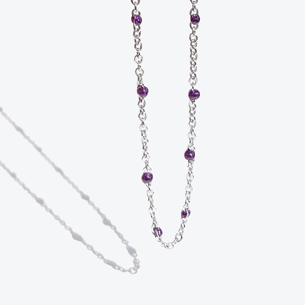 Rush Off Surgical Steel Purple Ball Point Chain Bracelet