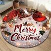 1pc Soft, Absorbent & Non-Slip Celebrate Christmas Round Rug, Perfect for Entryway, Living Room, Bedroom Decor, Machine Washable Flannel Mem