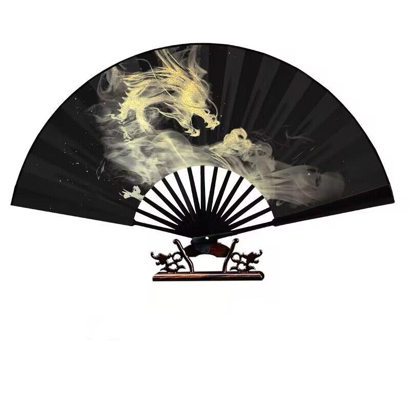 Chinese Style Outdoor Decorative Large Folding Fan Thickened Bamboo Durable Hand Fan Han Clothing Accessories Portable Hand Fan