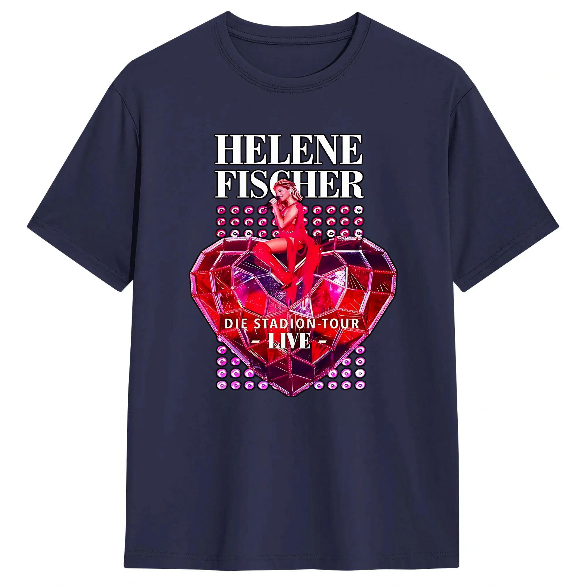 Helene Fischer 360° Tour Concert T Shirts Men s  Cotton Novelty T-Shirt Round Collar  Tee Shirt Short Sleeve Clothing Original S