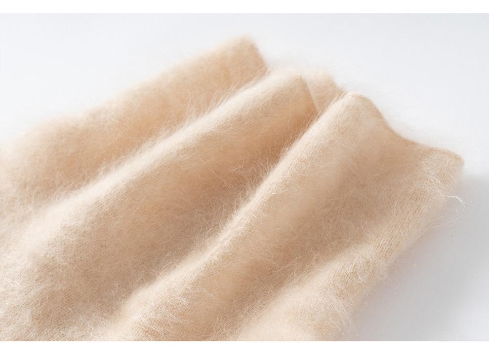 Women's High Neck 100% Cashmere Brushed Knit Sweater - Autumn/Winter Collection