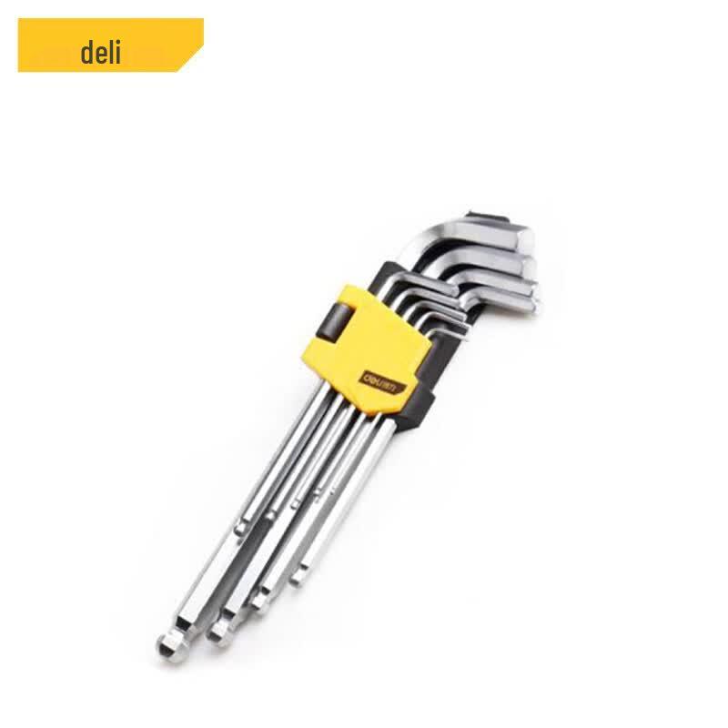 Deli 9-Piece Long Arm Ball End Hex Key Set (1.5-10mm)