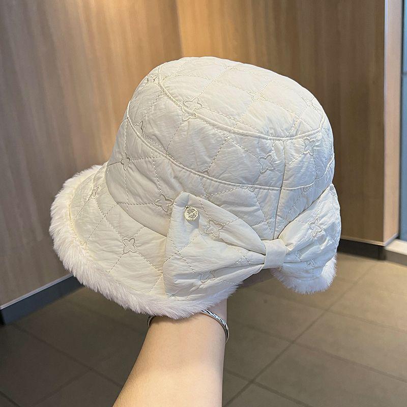 

Рыбацкая шапка с бабочкой и узлом для женщин зимой, модная теплая универсальная хлопковая набивная шапка 54-58cm