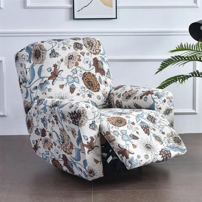 Nordic Flowers Recliner Sofa Covers Lazy Boy Elastic Sofa Protector Slipcover Relax Armchair Cover Lounge Home Pets Anti-Scratch