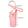 Water Bottle Mesh Cup Pouch Shoulder Carrier Mug Holder Bag Portable Mobile Phone Carry Bag for Outdoor Sports Camping