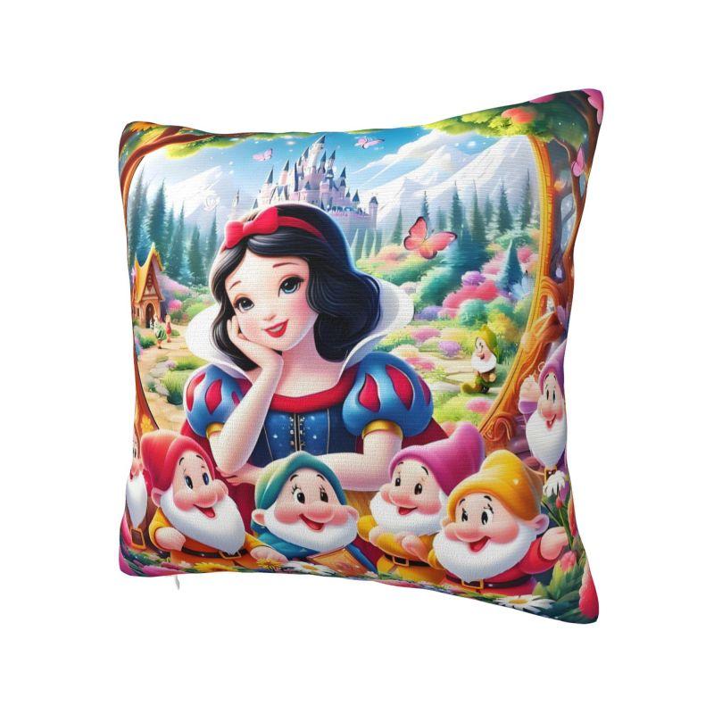 Disney Schneewittchen und die sieben Zwerge Kissenbezug Cartoon Fantasy Film Anime Weiches Luxus-Kissen für Sofa Heimdeko
