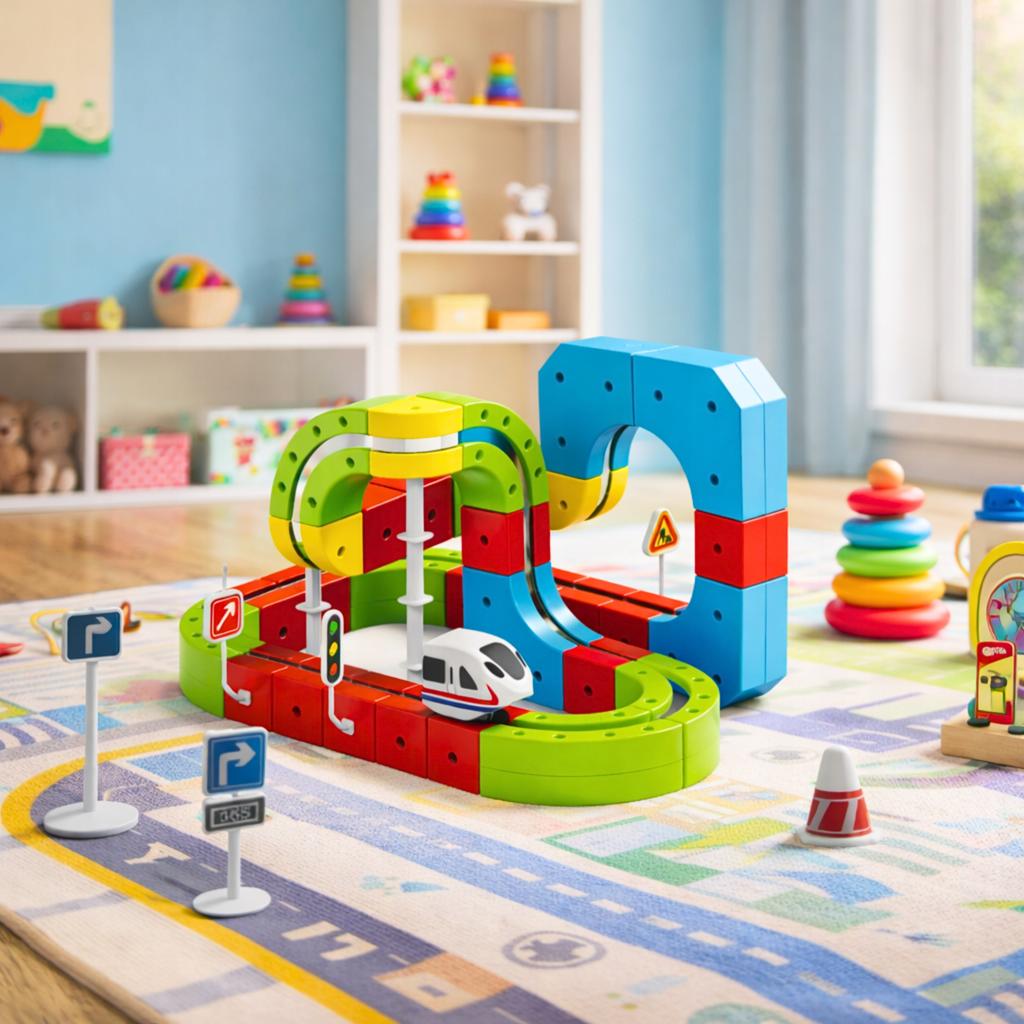 Klocki Magnetyczne Kolejka Elektryczna Tor Antygrawitacyjny Pociąg 89 El.