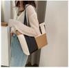 Sac à épaule en PU souple à patchwork mode sac fourre-tout grande capacité sac simple sous le bras sac à main tendance