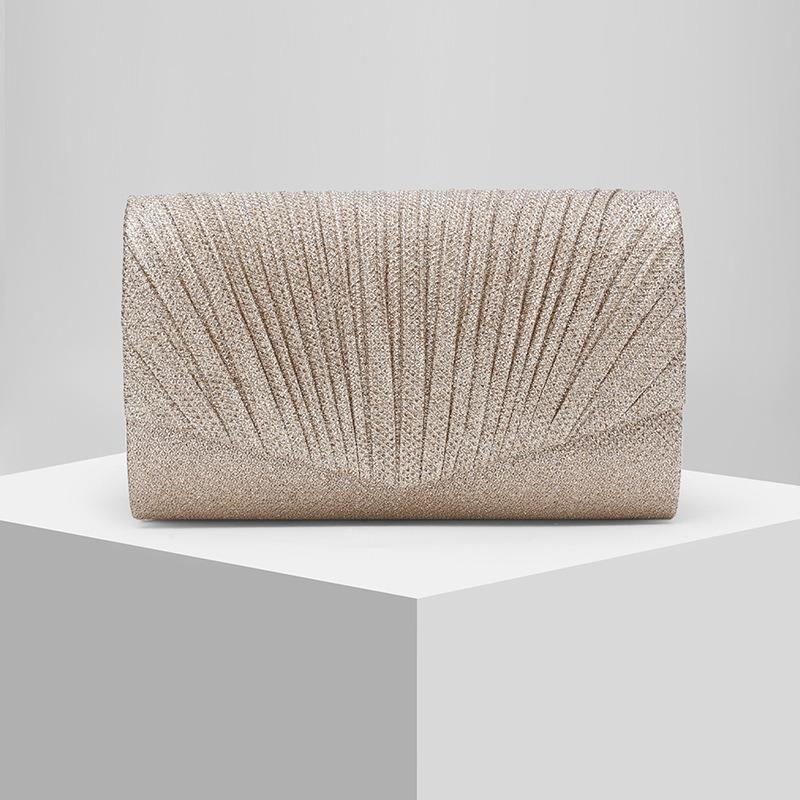 

New ladies pleated shiny dinner bag clutch bag evening bag wedding bag
