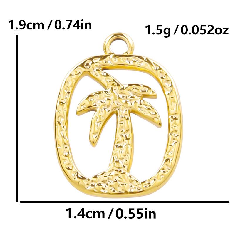 6pcs Gold Color Stainless Steel Charms For Jewelry Making Supplies Plant Leaf Flower Pendant Charm Cherry Pepper Sunflower Charm