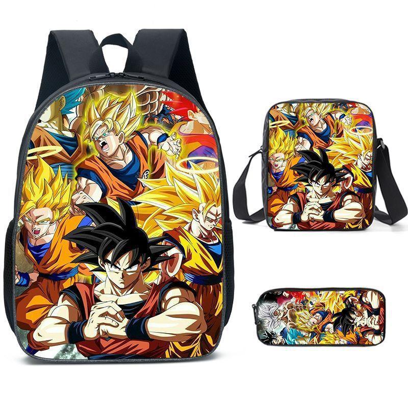 Dragon Ball Z Backpack Cartoon Oxford Fabric School Bag With Breathable Straps For Middle School Students
