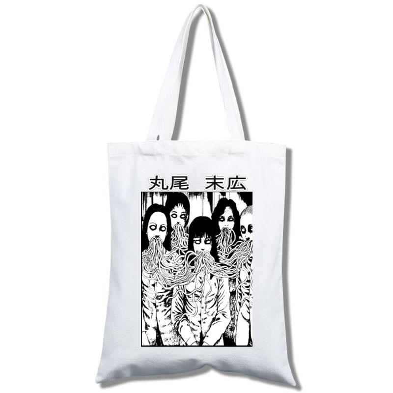 Tomie Junji Ito Bolso Tote Bolsa de Compras Portátil Grande para Mujer Bolso de Hombro Bolsa de Lona