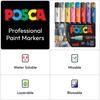 16 Stück Uni Posca Marker - Malstifte 1M, Kunstbedarf zum Bemalen von Steinen, Stoffkunst - Malstifte für Schule und Basteln