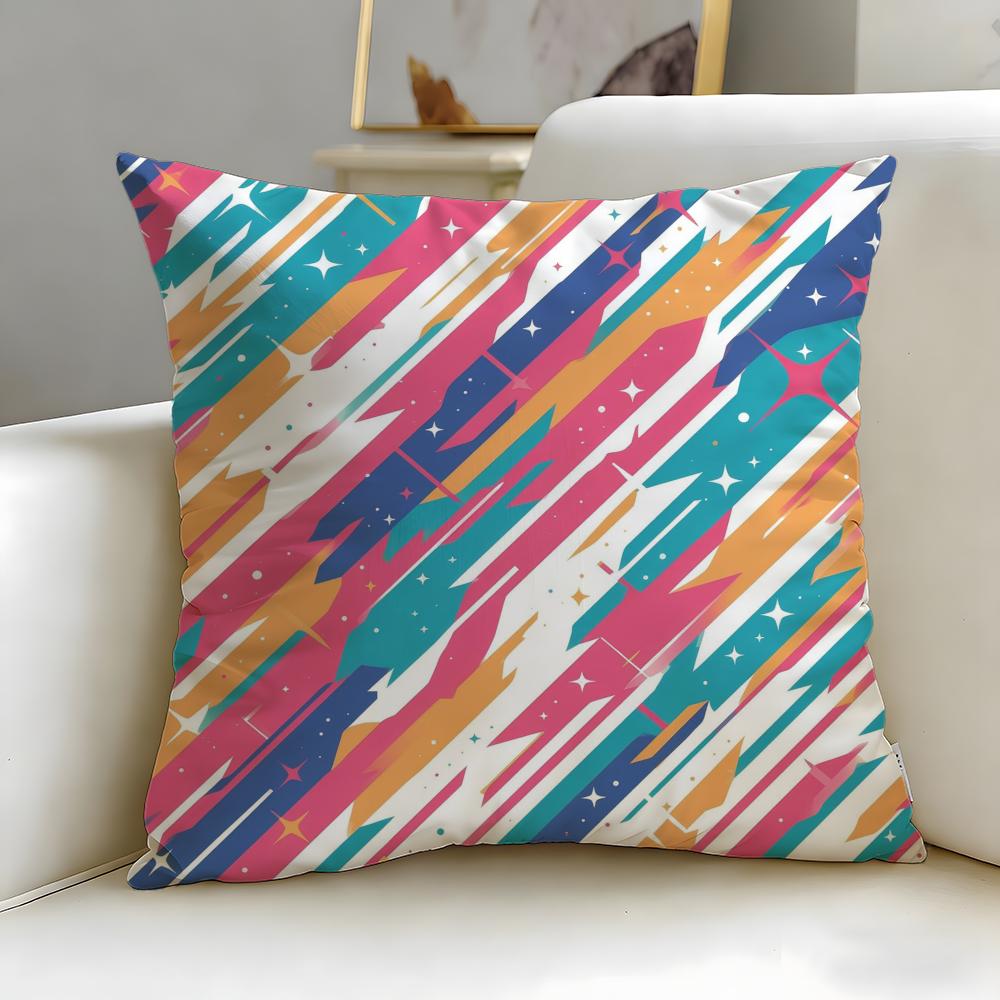 classic pattern Classic Striped Cushion Cover Soft  EasyWash Pillow Case  Versatile for Couch Bed Travel and Office