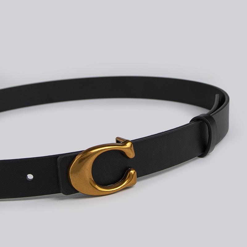 High-end Women's Belt Women's C Buckle Versatile Fashion Commuter PU Imitation Leather Belt Women's Belt