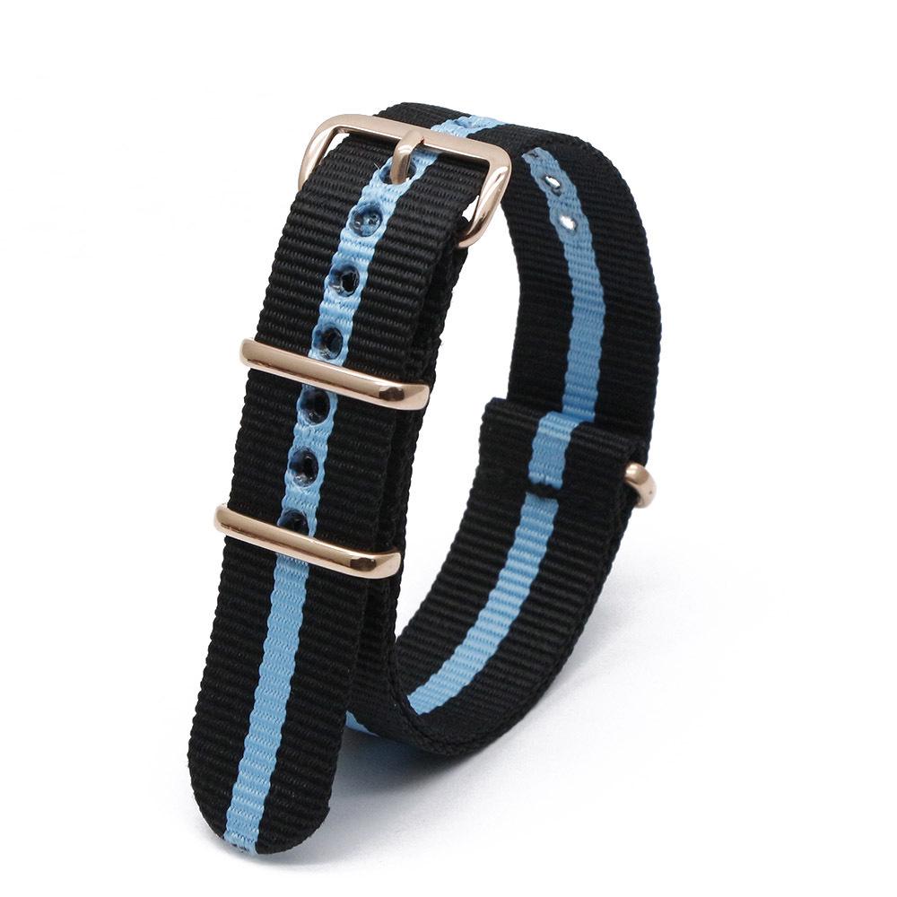 Rose Gold Buckle Nylon Watch Strap - Canvas Replacement for DW Watches
