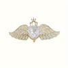 1Pc Elegant Angel Wings Crystal Brooch Pin For Women Perfect Accessory For Collars, Suits Sparkling Rhinestone Flower Badge