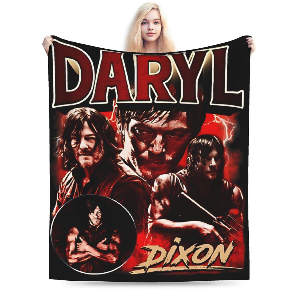 Daryl Dixon Bootleg Vintage  The Walking Dead Flannel Blankets Winter  Super Soft Bedding Throws for Boy Girl Bedspread Sofa Bed