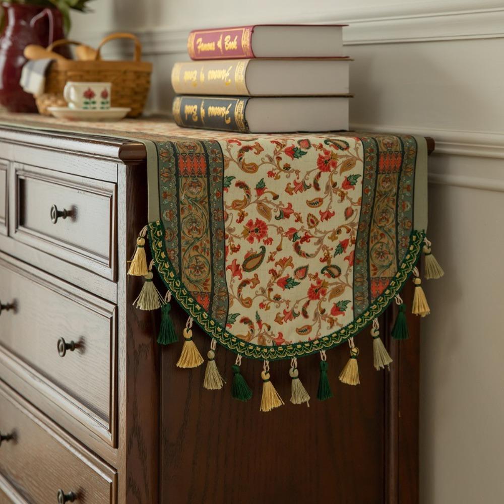 American Style Cabinet Cover Vintage Table Runner Home Decor Tea Table Cover Cloth Living Room
