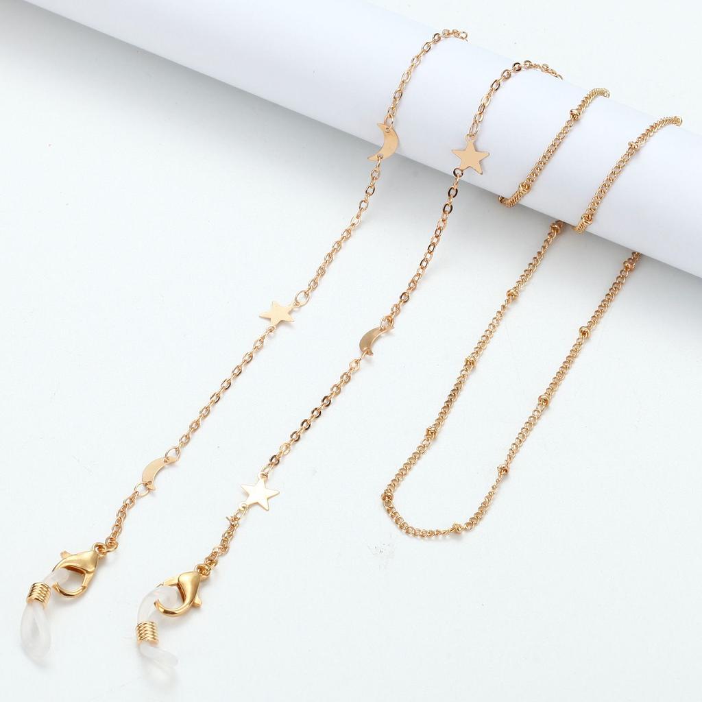 Bohemian Lanyard Metal Eyeglass Cord Pearl Glasses Chain Sunglasses Chain Mask Holder Mask Chain