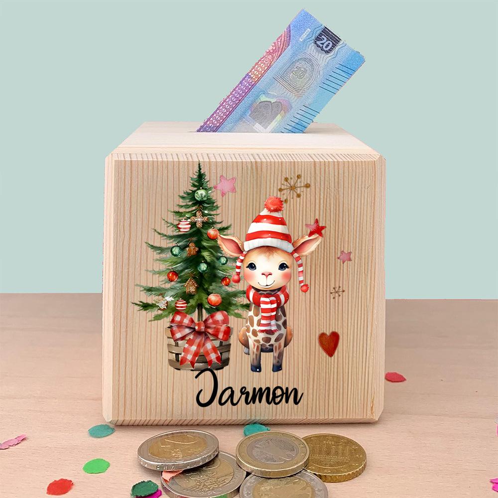 Personalizowana Świąteczna Atmosfera Skarbonka, Dekoracja Pokoju, Idealny Prezent Świąteczny, Ucz Oszczędzania w Stylu!