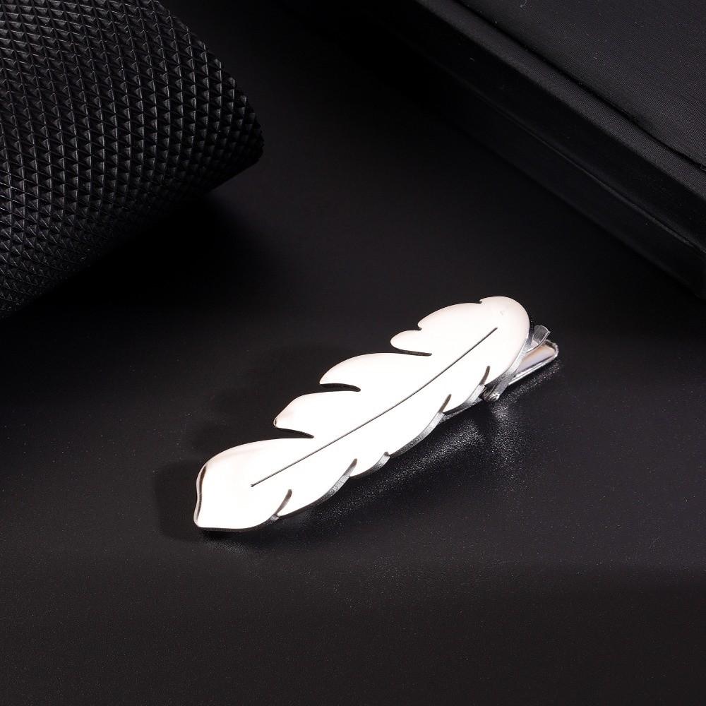

Simple Feather Tie Pin Elegant Necktie Buckle Fashion Leaves Tie Clip Suit Accessories Style 3 Silver