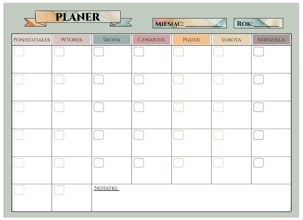 Kalendarz Magnetyczny Planer na lodówkę tygodniowy Tablica + Notes Pisak