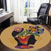 1pc Flower Power Office Round Area Rug,  Mat Suitable For Office, Under Office Chairs Bedroom Living Room Home Decor, Room Deco