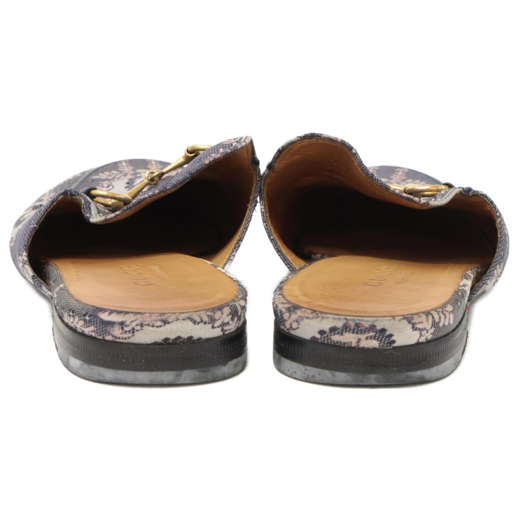 GUCCI 423514 Princetown Horsebit Slippers/Sandals shoes 36 Navy systemUsed