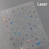 Gold Silver Love Star Moon Geometric Lines Necklace Stamping Retro Soft Self Adhesive Nail Art Sticker Manicure Decal